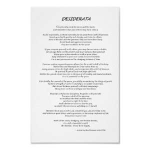 Desiderata White Print 