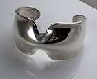   Silver Concave Modernist Cuff Bracelet Robert Lee Morris  