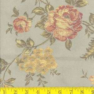  54 Wide Satin Jacquard Rosabelle Sage Fabric By The Yard 