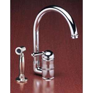  Rohl Chrome Kitchen Faucet with Metal Lever Handle and 