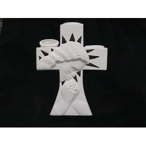  African American large Jesus cross with 3 candle cups 12h 