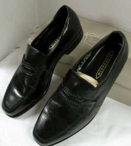 FLORSHEIM MENS RICHFIELD LEATHER SLIP ON/LOAFER SHOES BLACK SIZE 11 D