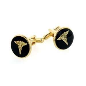  JJ Weston dignified doctor medical caduceus cufflinks with 