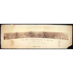  Panoramic Reprint of The great conflagration of Chicago 