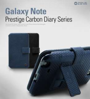 Zenus Prestige Carbon Leather Diary Series Samsung Galaxy Note Case 