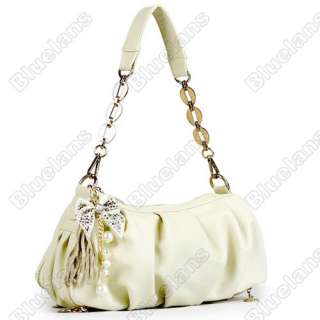 Ladies Butterfly Knot Fringed Faux Leather Handbags Shoulderbag Hobo 