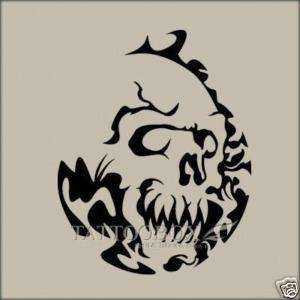 Reusable Stencil for Airbrush   Flaming Skull (Large)  