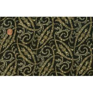  RJR Winterbury Graceful Scrolls on Black Cotton Fabric 