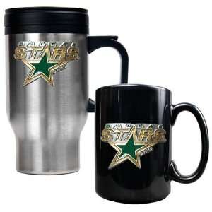  Dallas Stars Travel Mug & Ceramic Mug Set   Primary Logo 