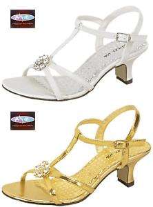 Girls Lucky Top #61 White or Gold Dress Shoes size 9 4  