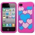 Pink Love Colorful Heart Apple Iphone 4 4S Pastel Candy
