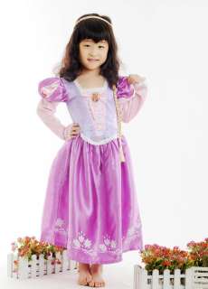   Princess TANGLED RAPUNZEL COSTUME Girls Dresses w/o Wig Size 3 10T