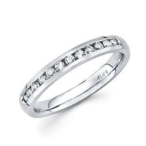 Size  10.5   14k White Gold 13 Round Diamond New Womens Wedding Ring 