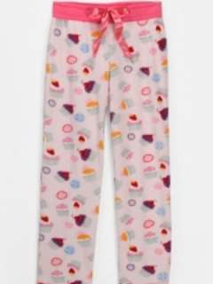 Womens Pink Cupcakes Fleece Sleep Pants pjs pajamas  