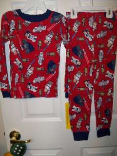 Star Wars Red Long Sleeve Troopers 2 Piece Long Pajama PJ Boys Size 6 