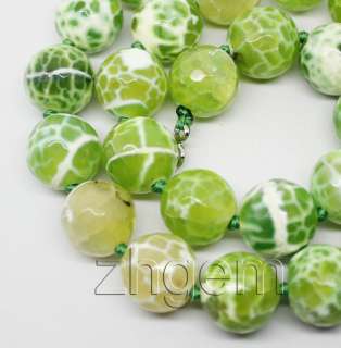 16mm faceted Fire Agate beads choker necklace 17.5long  