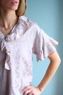 PAUL & JOE SISTER SILK BLOUSE 4 S M Ruffle Floral Boxy Dress Career 