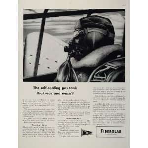  1943 WWII Ad Owens Corning Fiberglas Pilot Fuel Tank 