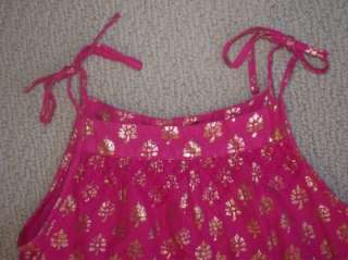 GAP Kids Girls Woodstock Pink/Gold Dress S 6 7  