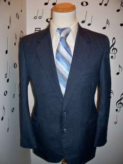 Mens VTG 2pc MOD ~Carlo Pucci~ 100% Wool Gangster Pinstripe MAD suit 