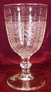 EAPG Antique Scarce PANELED NIGHT SHADE PRESSED GLASS GOBLET 1880s 