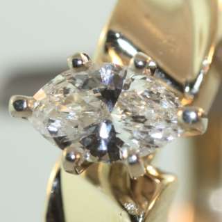 14k yellow gold GIA marquise diamond .50ct I1 G ring  