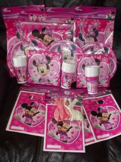Pink Minnie Mouse Birthday Party Tableware ALL Items  