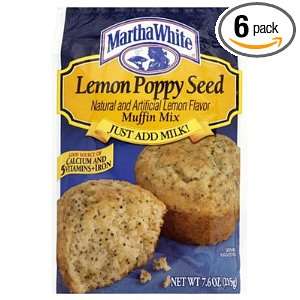 Martha White Muffin Mix Lemon Poppyseed 7.6 oz. (Pack of 6)  