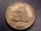  RARE 1857 MD RD Flying Eagle Cent Penny XF AU  