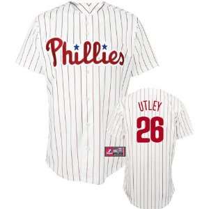  Chase Utley Jersey Adult Majestic Home Pinstripe Replica 