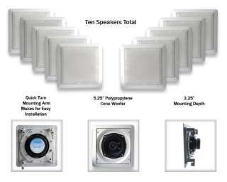 New Wholesale Lot of 10 In Wall/Ceiling Home Speakers  