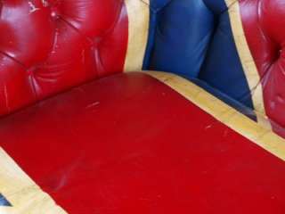 Vintage Leather Chesterfield Sofa   Union Jack   Three Seater   Cool 