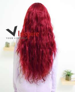 NWT Stylish Long Candy Apple Red Curly Hair Wig  