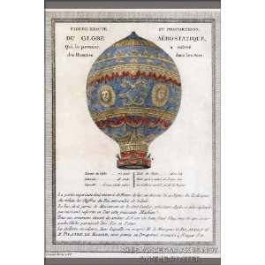  Montgolfier Brothers Hot Air Balloon, c1786   24x36 
