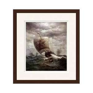  Viking Ships At Sea Framed Giclee Print