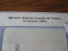 Microscale Decals Bullocks Express 28 Trailers & Tractors 1994+ MC 