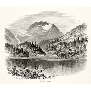  1891 Wood Engraving Whymper Switzerland Maloja Pass Alps 