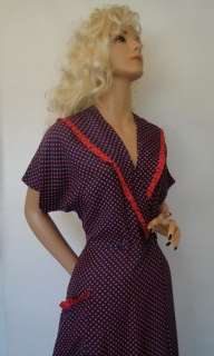 DEADSTOCK Vintage 50s HOLLYWOOD Pinup Lucy Polka Dot Lounging Dressing 