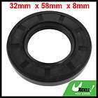 Spring loaded 32 x 58 x 8mm TC Double Lip Oil Seal Black