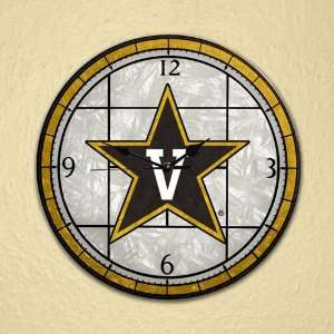  Vanderbilt Commodores 12 Art Glass Clock Sports 