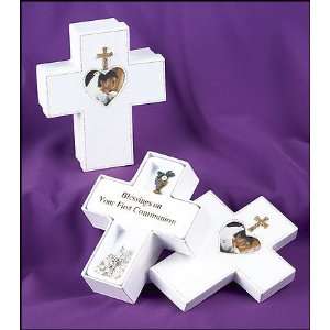 First Holy Communion Photo Holder & Cross Keepsake Set, comes with 