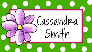 Personalized flower Luggage Bag ID Tag for Backpack  
