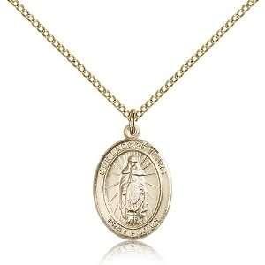  Gold Filled O/L Our Lady of Tears Medal Pendant 3/4 x 1/2 