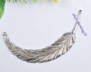   feather Connector Tibetan Silver jewelry crafts Charms findings SH820