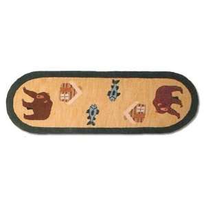  ZF Applique I theme Cabin Bear lodge hall way area rugs 30 