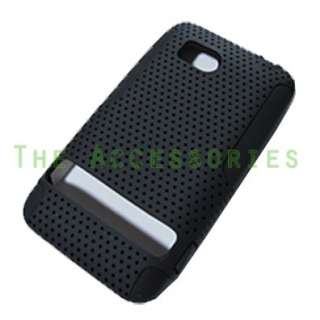 HTC THUNDERBOLTBLK HYBRID RUBBERIZED HARD COVER+SOFT SILICONE CASE 