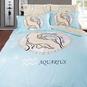  Zodiac Horoscope Aquarius Full / Queen Duvet Cover Bed in 