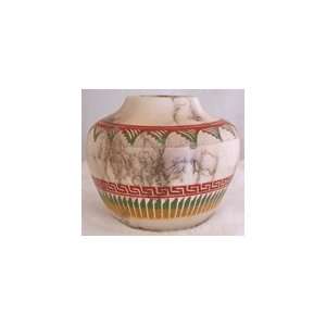  Navajo Etched Horsehair Fired Ceramic Vase