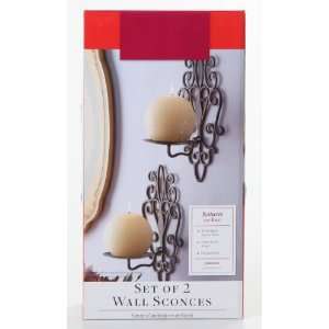  Set of 2 10.4 H Iron Wall Sconces for Pillar Candles in 