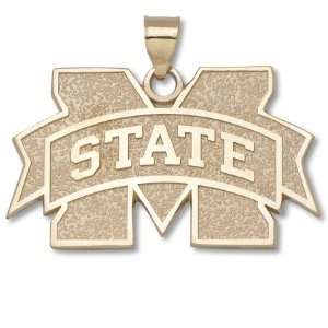  Mississippi State Bulldogs 1 M Logo Pendant   Gold 